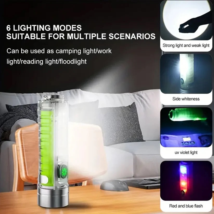 Pattern Flashlight USB Flashlight Rechargeable LED Torch Light (1 Pc)